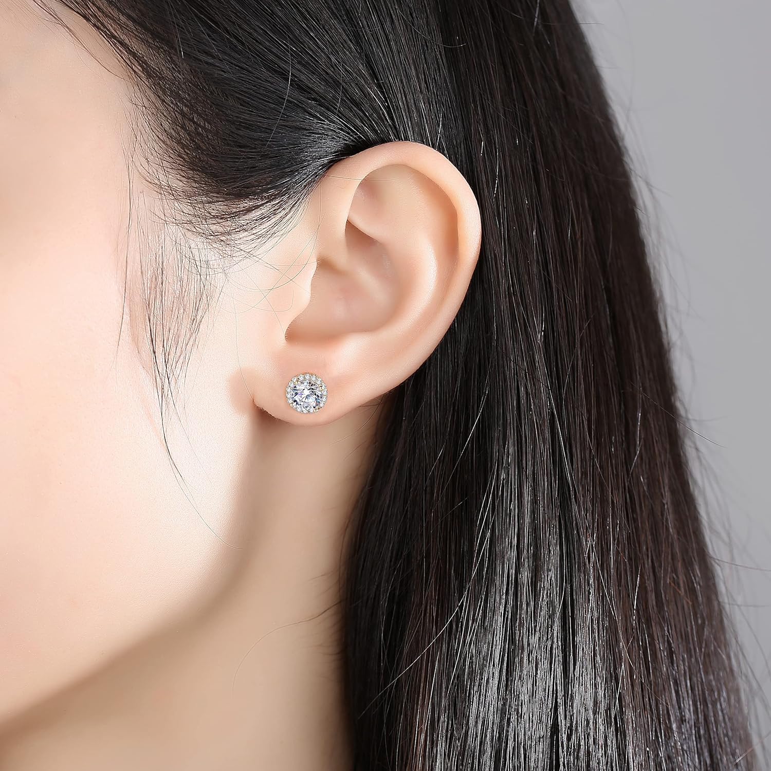 Moissanite Stud Earrings for Women Men : 0.6-4CT 18K White Gold Plated Solid S925 Sterling Silver Earring Hypoallergenic Dainty Flat Diamond Earrings Wedding Jewelry for Women Men D Color VVS1 Clarity - Image 3