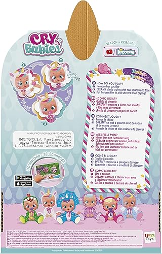 Miniatura 7 de Cry Babies Dreamy the Unicorn - Muñeca de bebé de 12 pulgadas | Pijama brillante de arcoíris extraíble para niñas y niños de 18 meses en adelante,