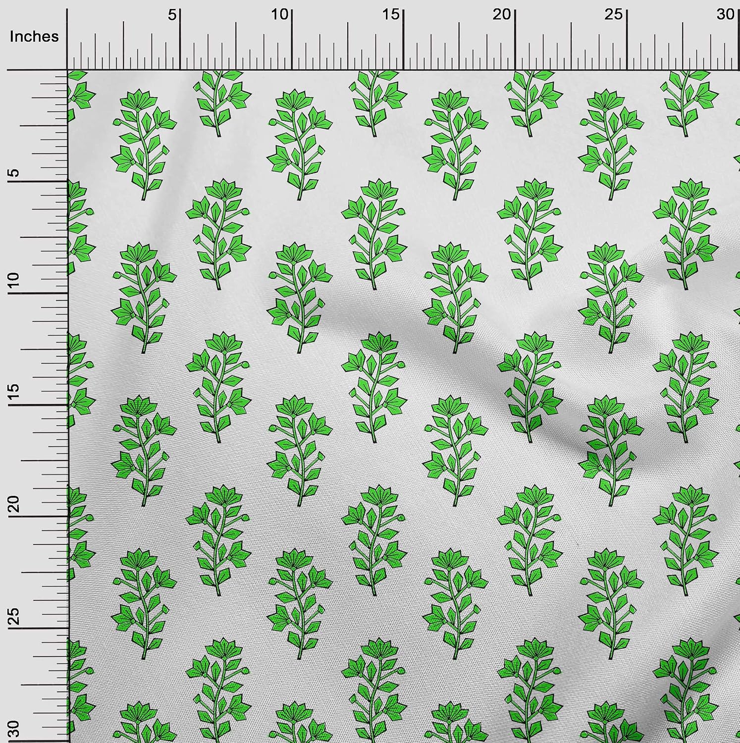 oneOone Cotton Flex Green Fabric Block Dress Material Fabric Print Fabric by The Yard 40 Inch Wide-4Q