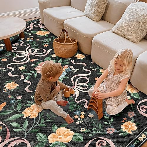 Vista 17 de Alfombras pequeñas de 2 x 3 pulgadas para entrada, alfombra bohemia verde para baño, pasillo, alfombra de cocina vintage, antideslizante, lavable