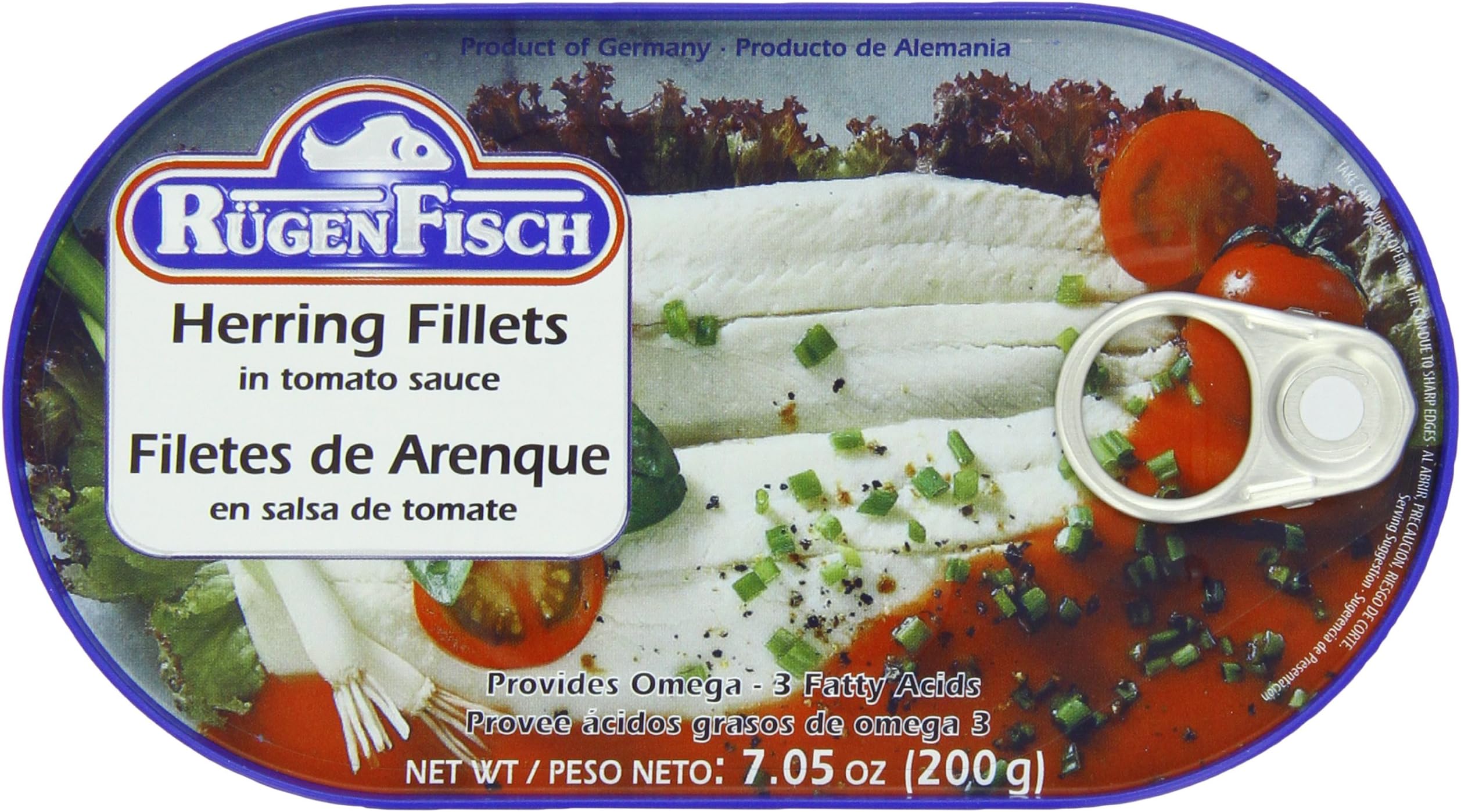 RügenFisch Herring in Tomato Sauce, 7.05 Ounce Packaged