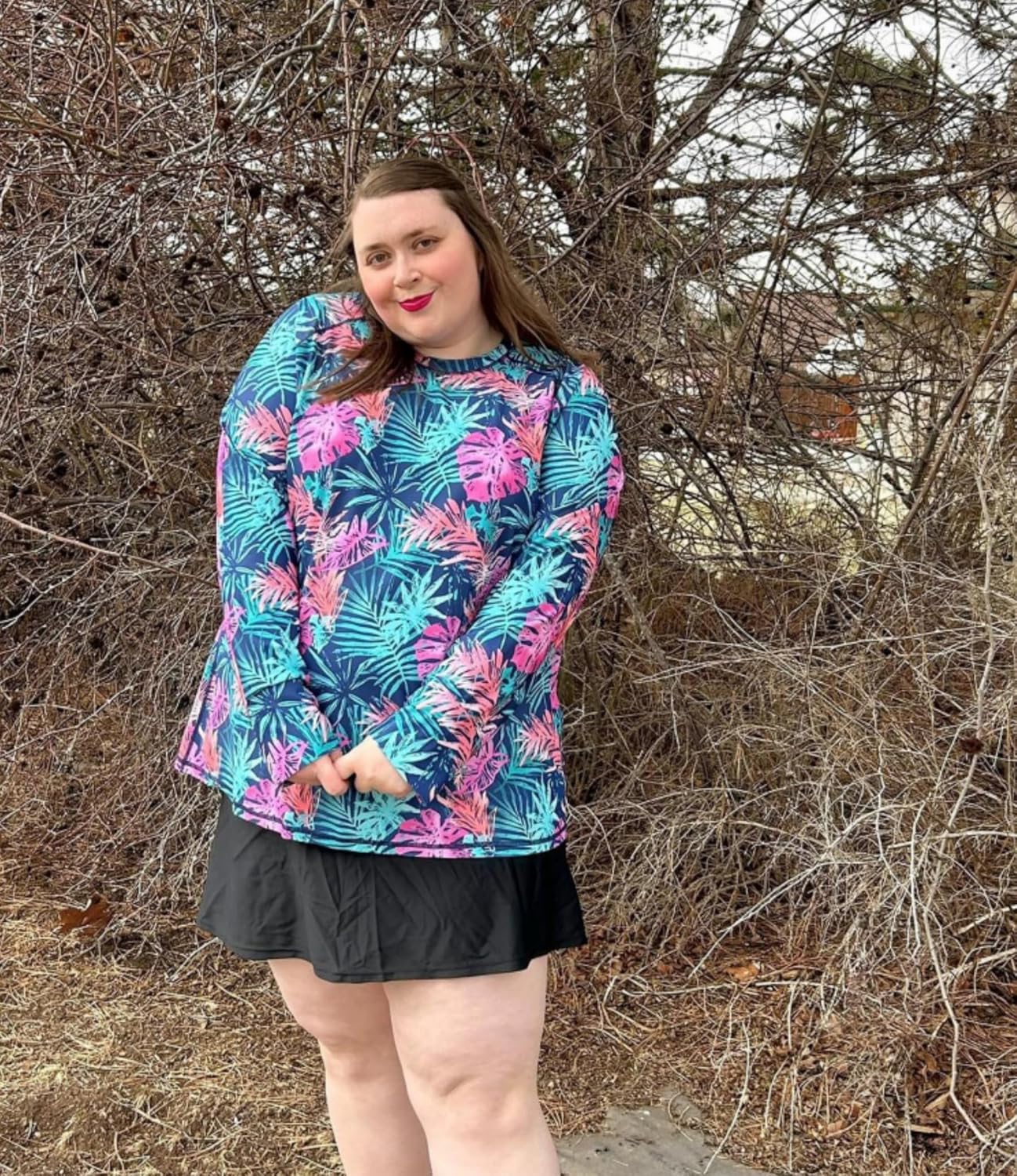 FOREYOND Plus Size Rash Guard Shirts for Women Long Sleeves UPF 50+ Sun Protection Loose Fit Swimming Tops Swimwear - Image 2