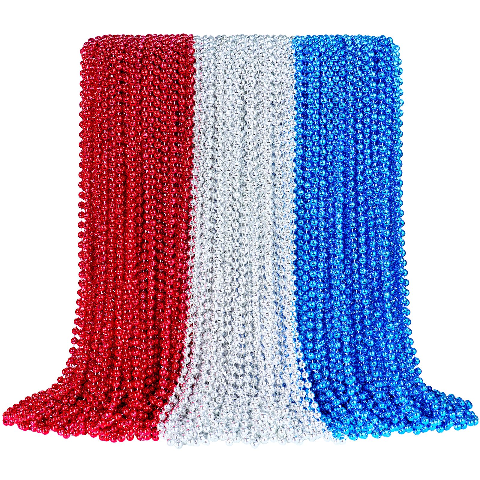 SHAOQINLIN 144 PCS Patriotic Bead Necklaces