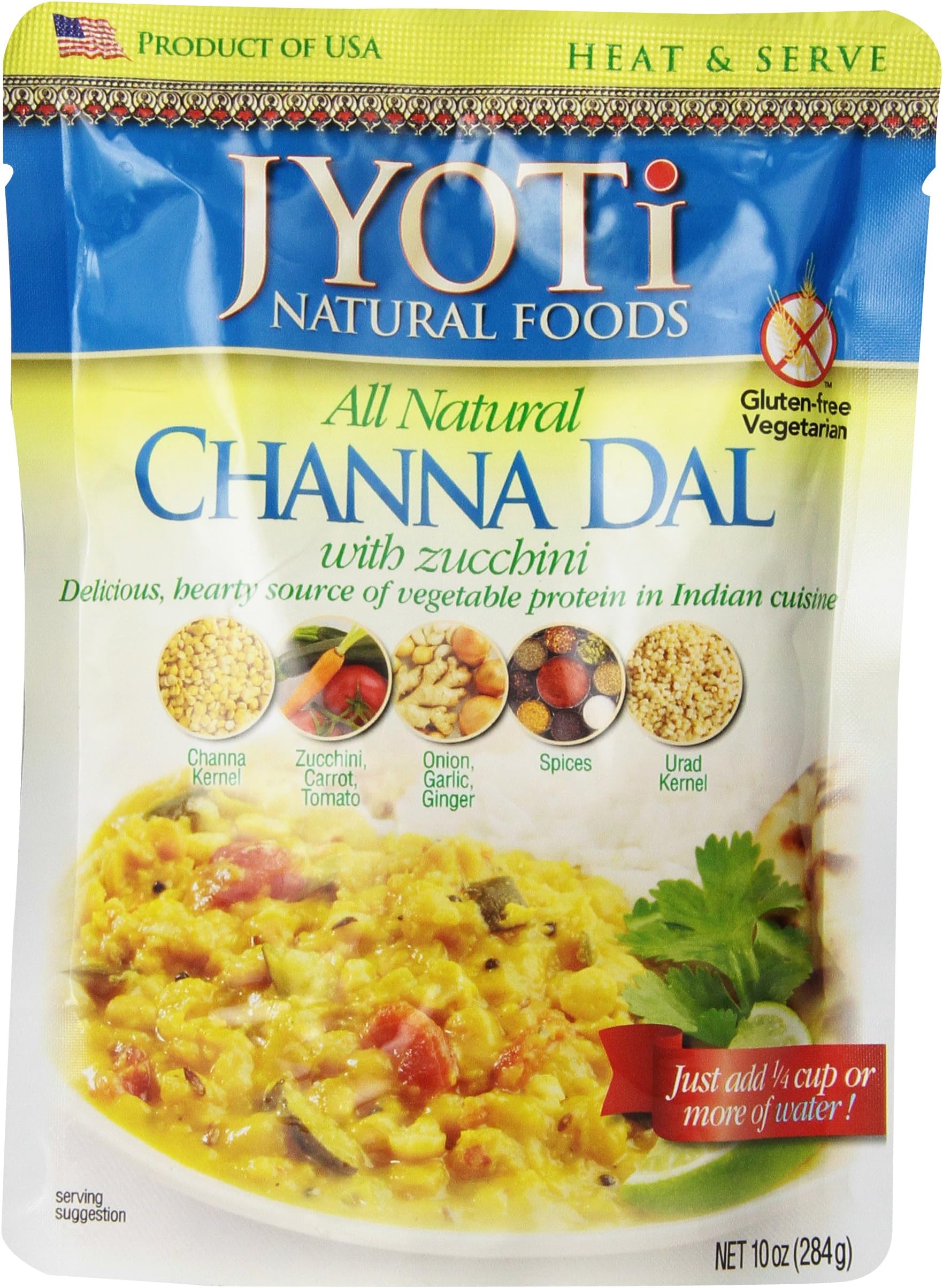 Jyoti Natural Foods Channa Dal with Zuchhini, 10-Ounce (Packaging may vary slightly)