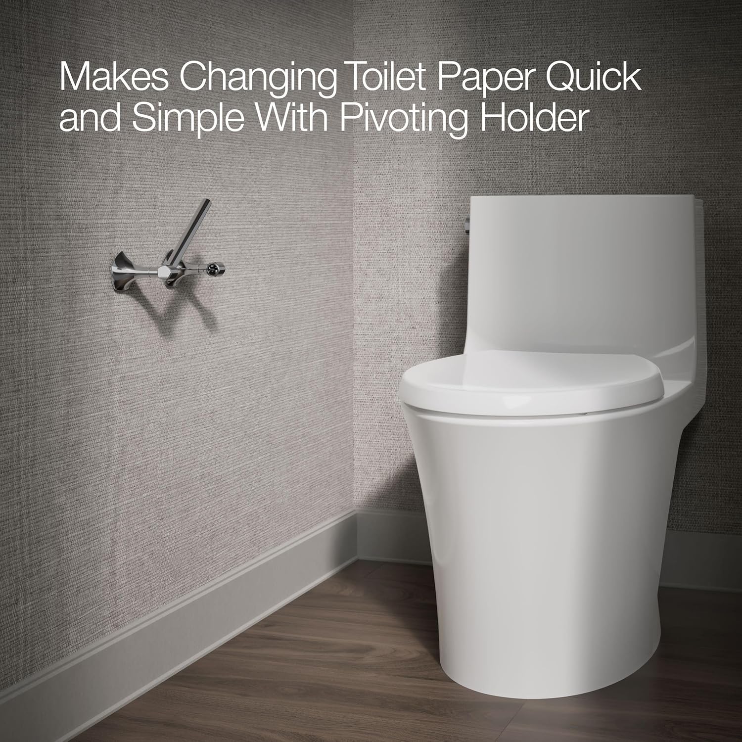 Kohler 27065-CP Occasion PIVOTING Toilet Tissue Holder, Polished Chrome