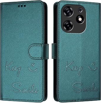Leather Cases Compatible with Tecno Spark 10 Pro Case, with Magnetic Flip Card Slot Stand Shockproof Soft Silicone Retro Smile Patterns Protective Shell for Women Man for Tecno Spark 10 Pro Cover 5