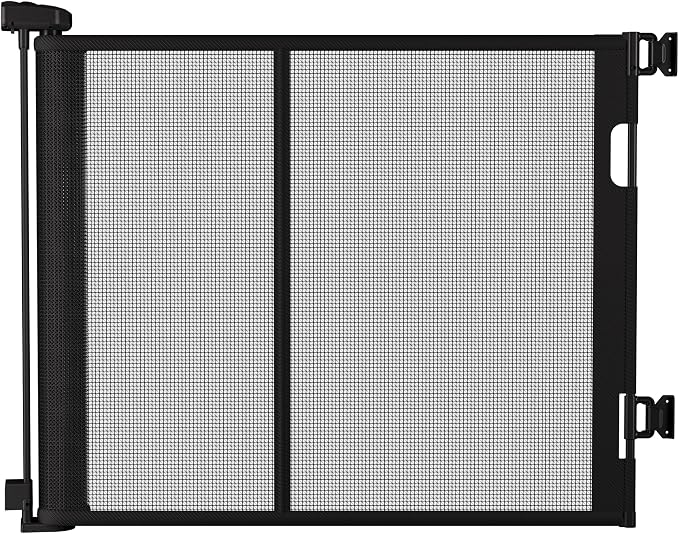 Retractable Baby Gates for Stairs& Doorways, Extends to 200", Black