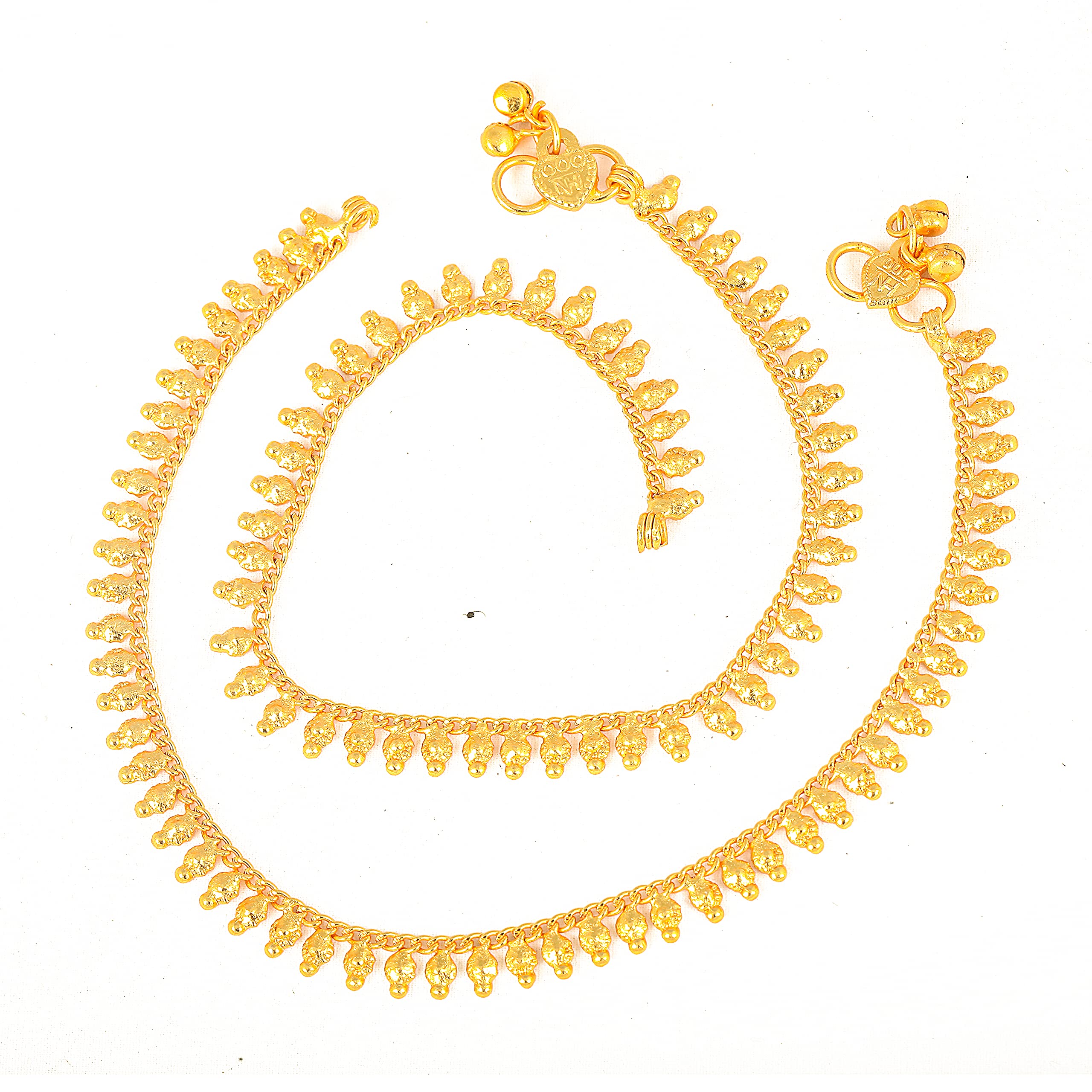 MEENAZ Traditional Simple ethnic 1 Gram Micro gold plated Foot Single Leg Chain Golden Anklets Ghungroo payal combo for girls women ladies bridal pajeb Payjeb Painjan Pattilu -ANKLET PAYAL-AME08 (B09B67YG4H) Amazon Price History, Amazon Price Tracker