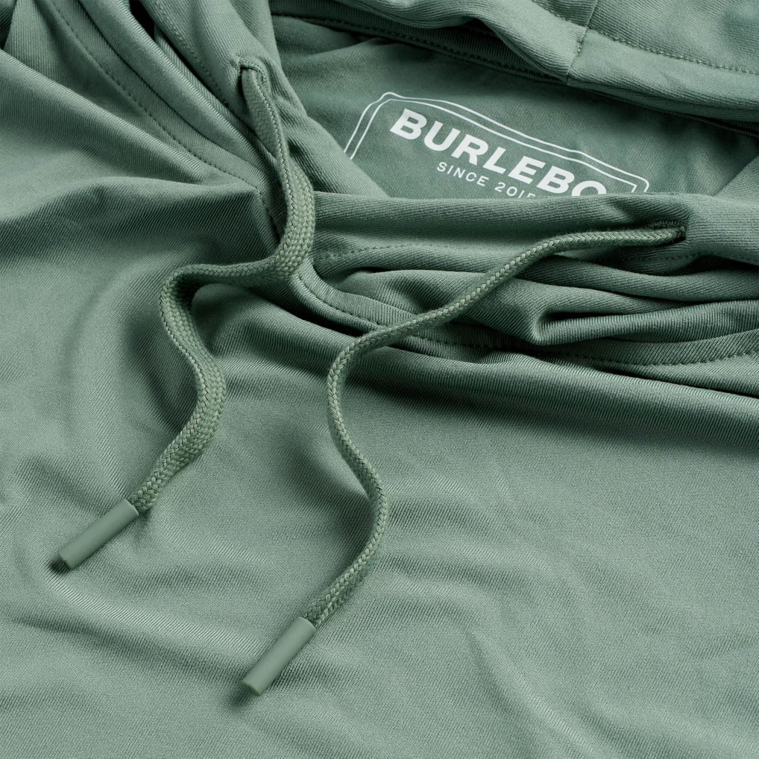 Burlebo Men’s Performance Hoodie – Lightweight Long Sleeve Pullover, Athletic Fit, Moisture-Wicking, Sun Protection