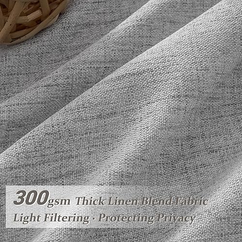 Miniatura 3 de Cortinas semitransparentes color gris claro de 96 pulgadas de largo