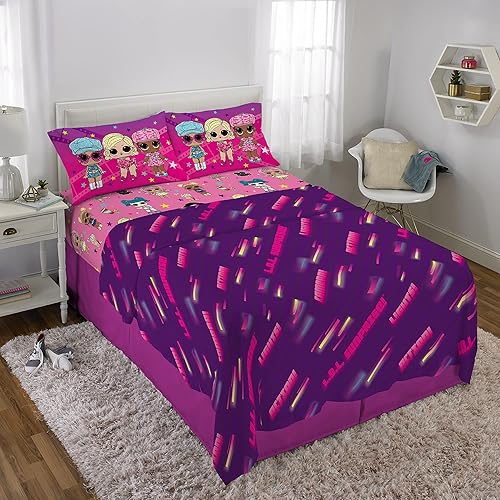 Miniatura 2 de Franco Juego de sábanas de microfibra súper suave para niños, tamaño matrimonial, LOL Surprise