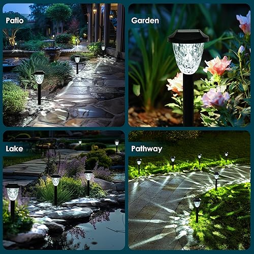 Miniatura 2 de Paquete de 16 luces solares para exteriores, luces solares brillantes para caminos con gran patrón, luces solares impermeables de encendidoapagado