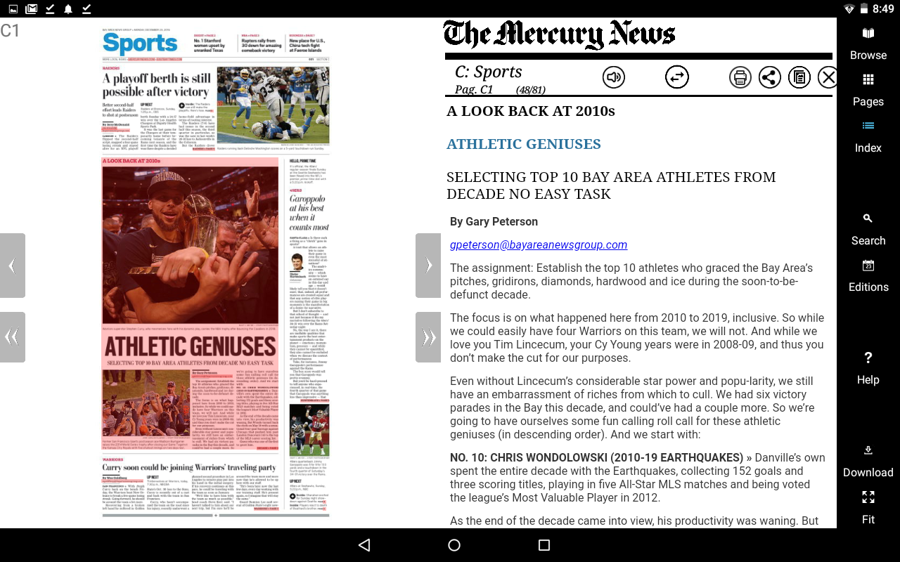 The Mercury News e-Edition (Kindle Tablet Edition) - App on Amazon Appstore