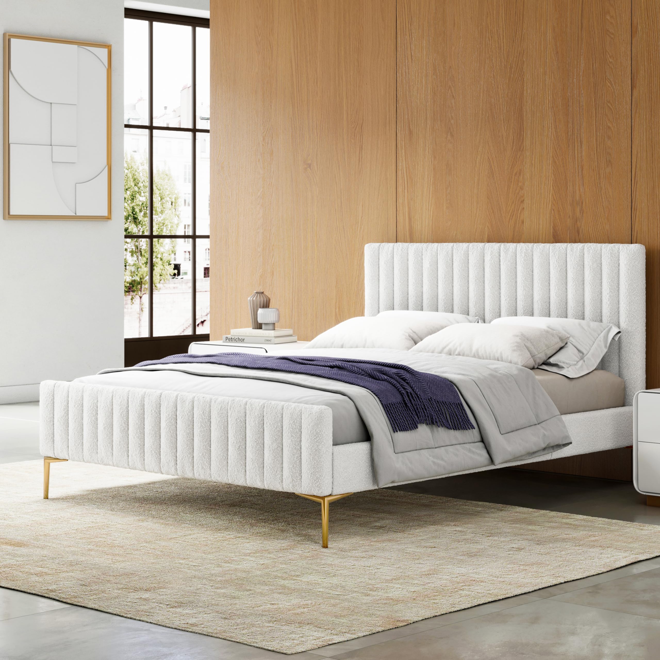 Amazon.com: Omax Decor Julia Upholstered Platform Bed with