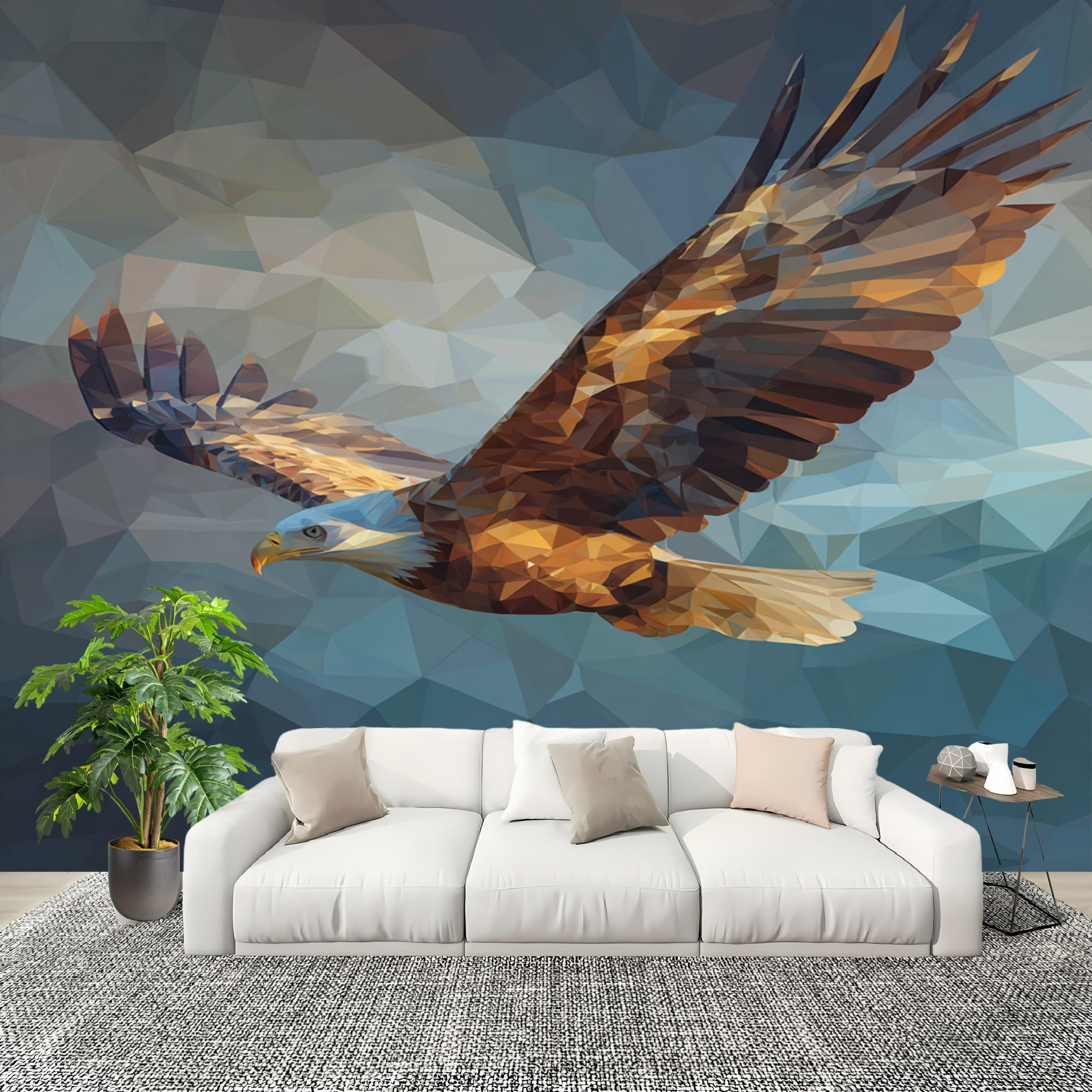 Kreatywna panoramiczna tapeta 300 x 210 cm motyw orła zwierząt usuwalne naklejki ścienne niebieskie naklejki ścienne naklejki ścienne pokój dziecięcy tło ściany