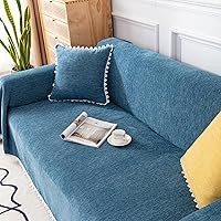 Vista 215 de VClife funda boho de sofá de felpilla para sofá seccional, funda antideslizante para sofá de 2 plazas, protector para mascotas con borlas, funda