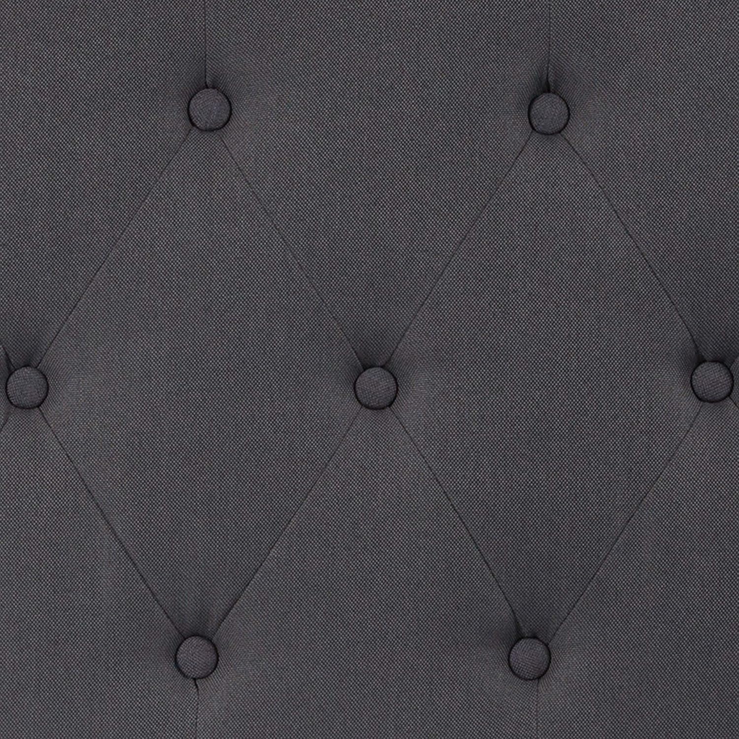 EMMA + OLIVER Twin Size Tufted Upholstered Headboard with Adjustable Metal Bed Rail Slots, Modern Fabric Upholstered Twin Headboard, Dark Gray