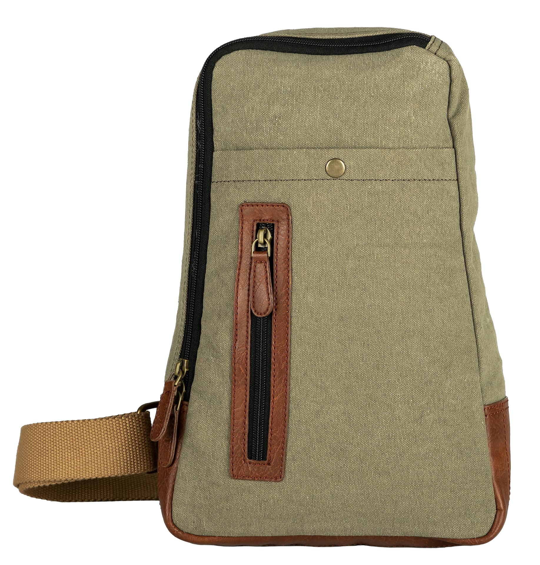 Canvas Sling Crossbody Bag with Stylish Design for Women - Moss-image-32