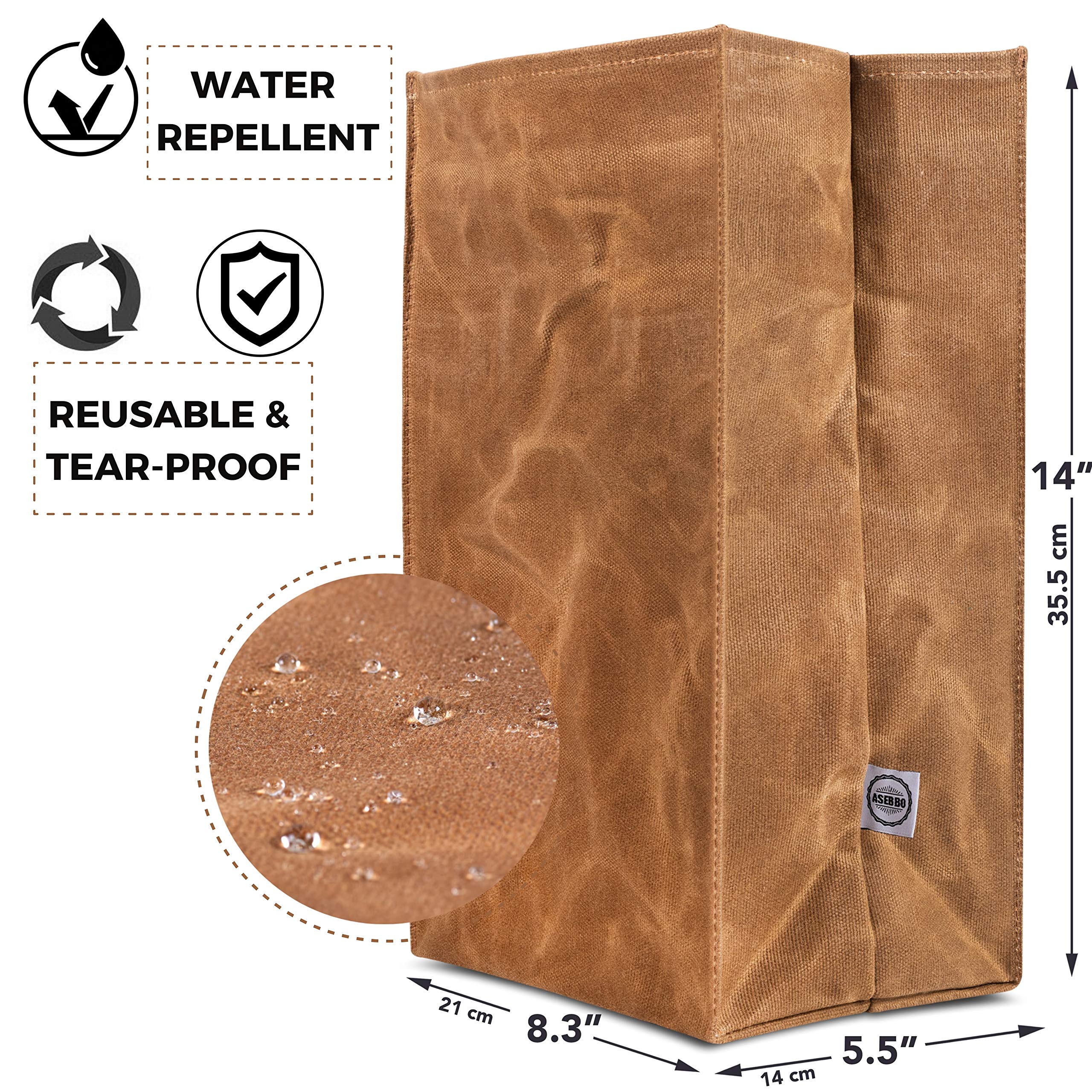 Buy Asebbo Waxed Canvas Lunch Bag Reusable Lunchbox for Office Work