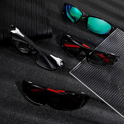Miniatura 152 de TOODOO 4 Pairs Men Polarized Sunglasses with UV Protection Driving Glasses Sports for Sport Outdoor Activities