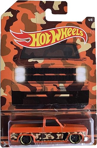 Hot Wheels Chevy Silverado 4/8 '83, naranja