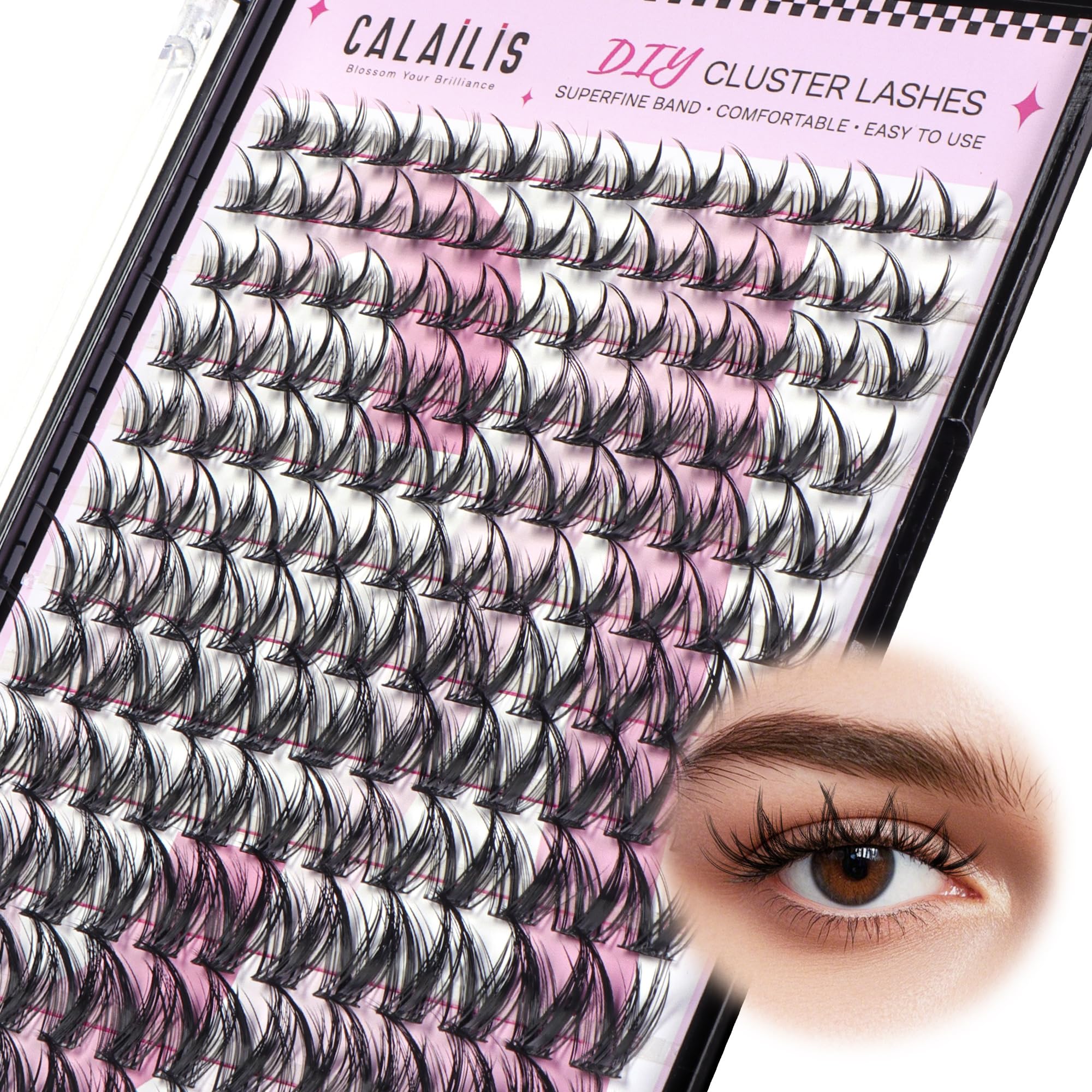 CALAILIS DIY Cluster Wimpern D Curl Individuelle Extensions 703LASH-5