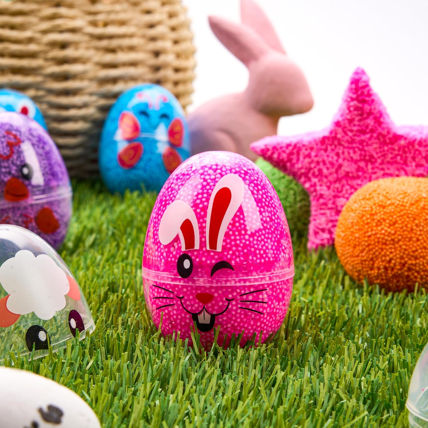 JOYIN 12 Pcs Easter Prefilled Eggs with Foam Squishy Toy, Cute Foam Stress Reliever Squishy Toy Fillers for Easter Egg Hunt, Basket Stuffer, Kids Party Favor, DIY Arts Crafts, Classroom Prize Supplies - Image 6