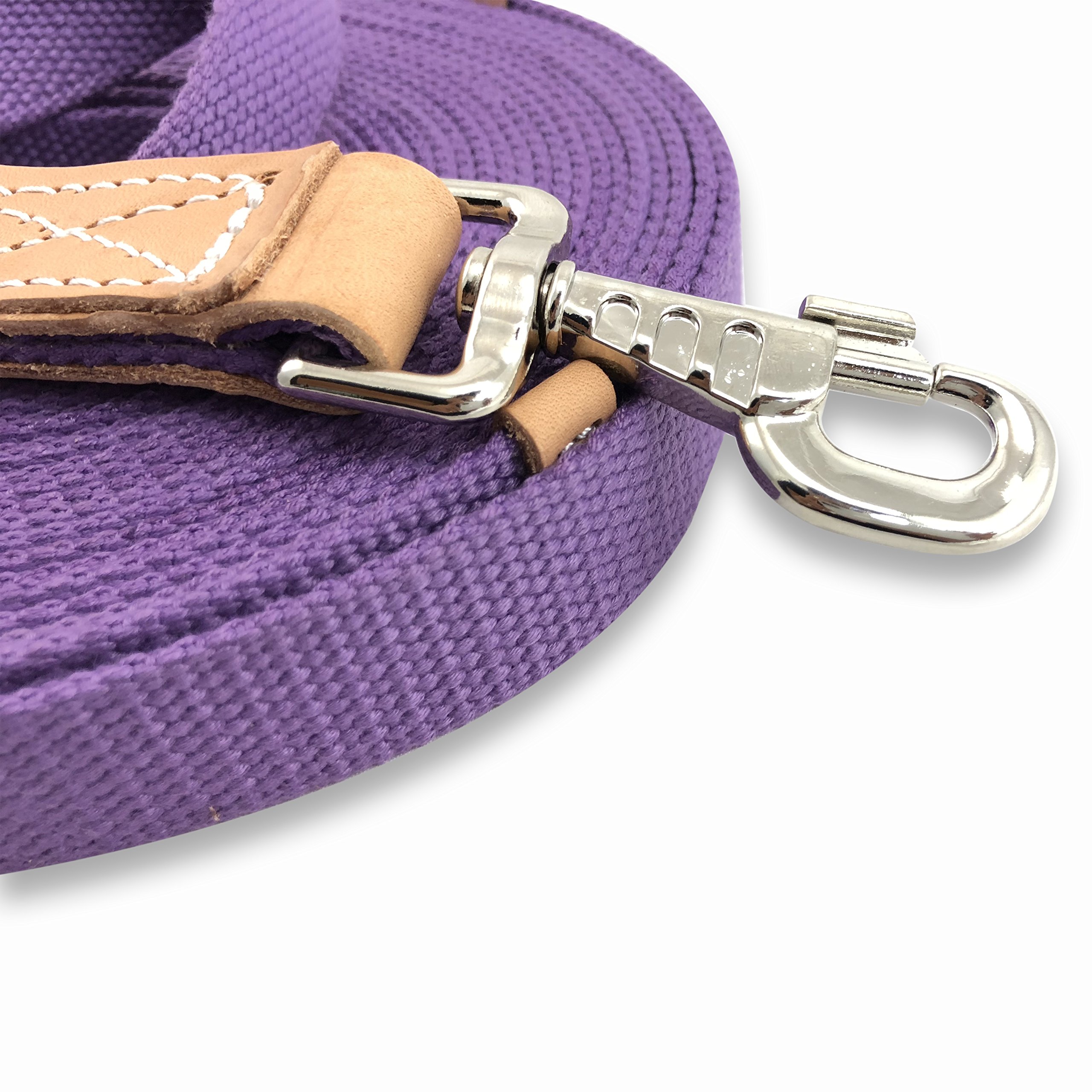 Southwest Equine - Almuerzo de algodón plano con cierre de perno y tope de goma, 89 cm, 35', Lavanda