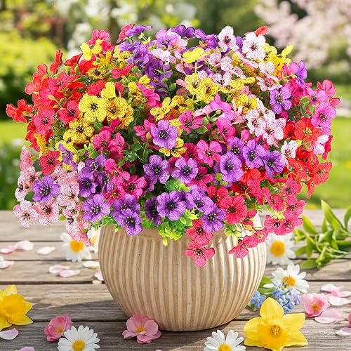 CEWOR Artificial Flowers for Outdoor Indoor, Fake Silk Daisy with