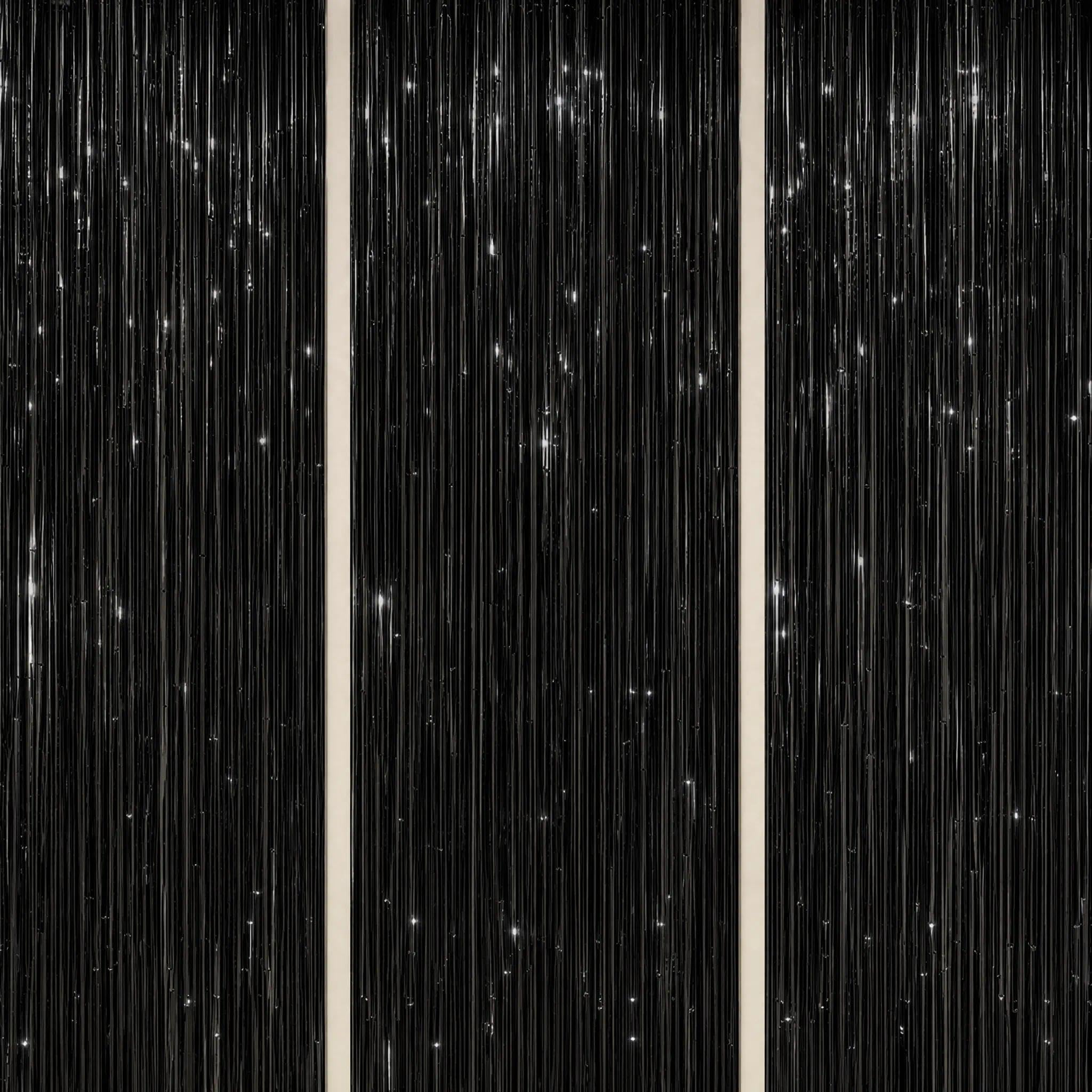 Photo 1 of DECOCKRAT 3 Pack Foil Fringe Backdrop - Black