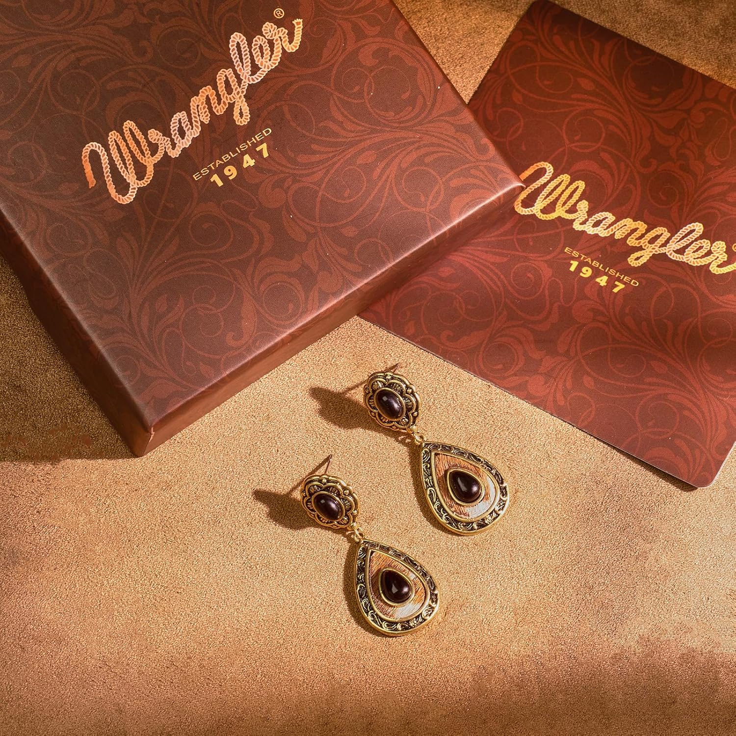 Wrangler Western TearDrop Dangle Earrings for Women Country Statement Genuine Horsehair Turquoise Vintage Cowgirl Cowboy Jewelry - Image 3