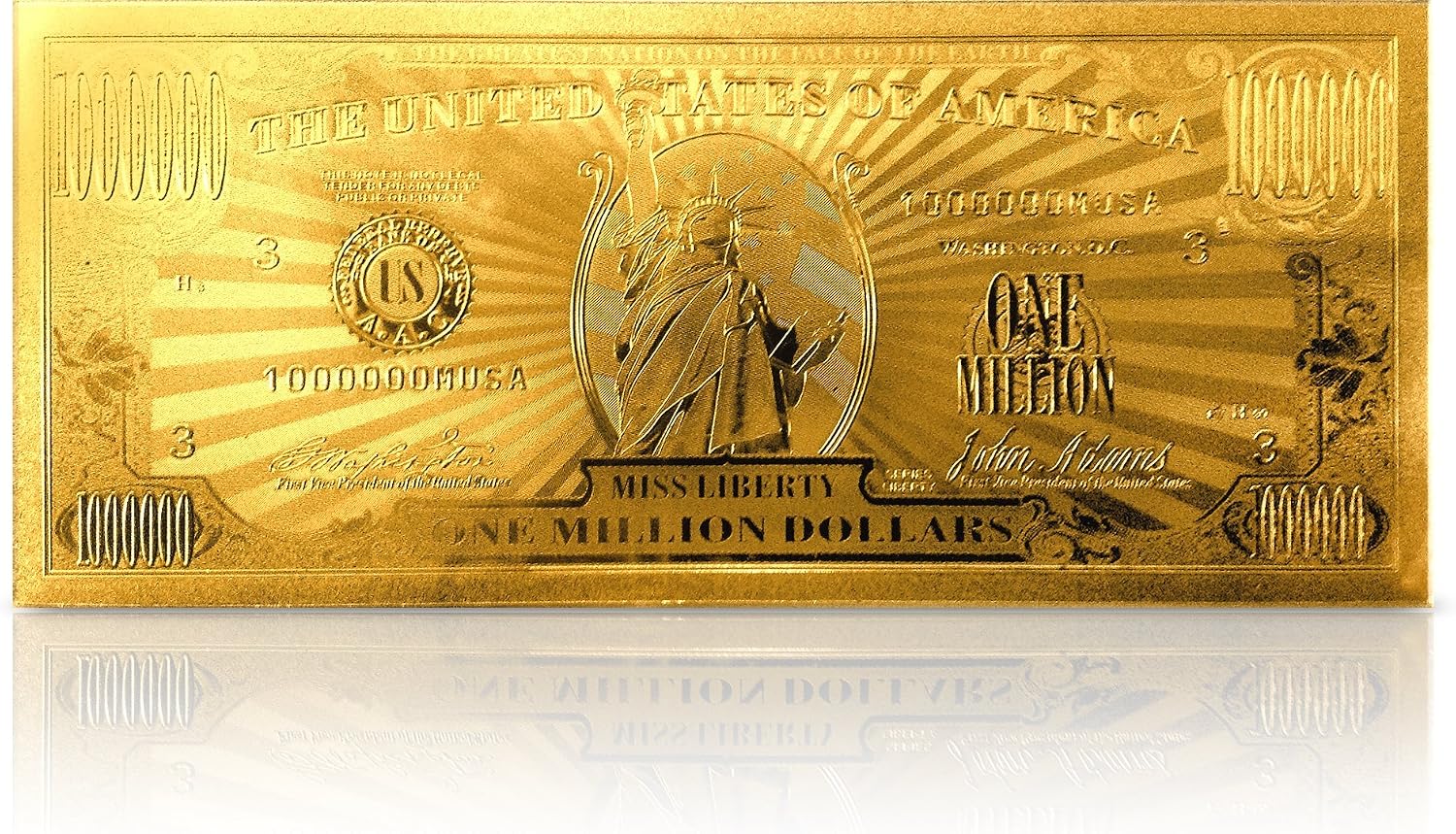 American Art Classics Gold Million Dollar Bill Commemorative