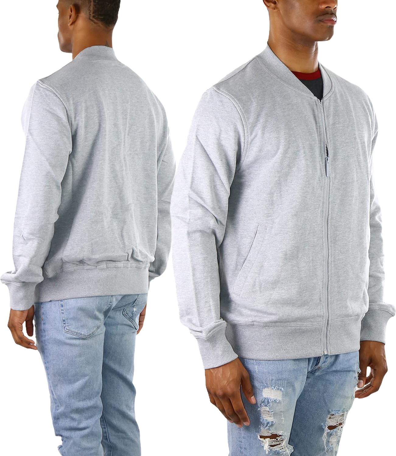 ToBeInStyle Men's Year Round Timelessly Classic Terry Bomber Jacket