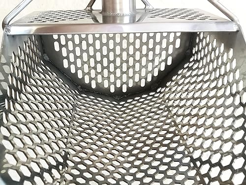 Miniatura 5 de CooB Herramienta de detección de metales con pala de arena de playa, pala de acero inoxidable para detectar tesoros, poste de mango de fibra de