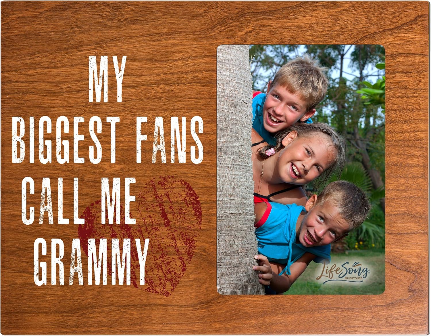 LifeSong Milestones My Biggest Fans Call Me - Photo Frame Gift for Grandmother, Grammy, Mom - Grammy Photo Frame 8” x 10” Holds 4” x 6” Photo (Ivory)