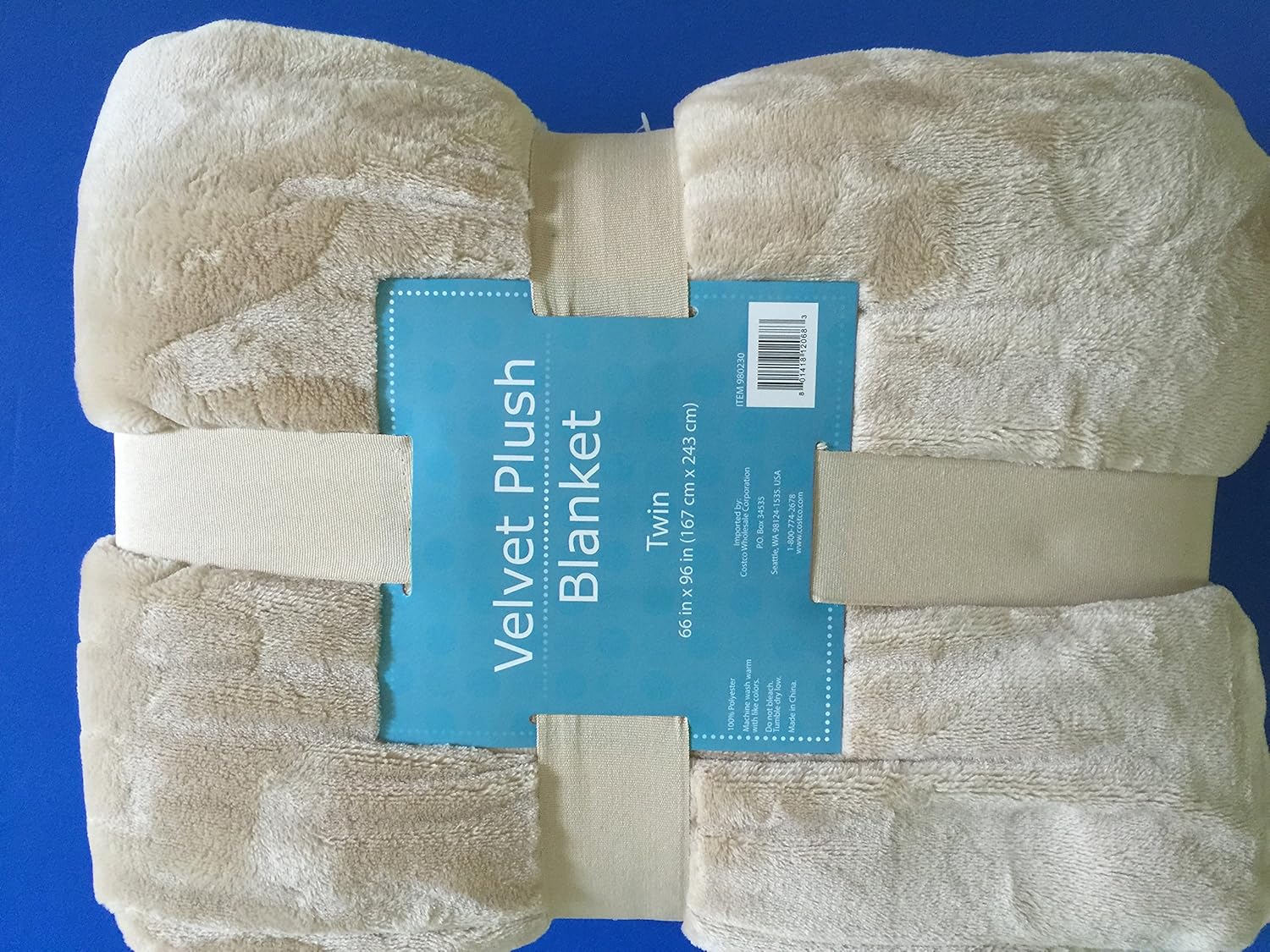 Velvet Plush Twin Blanket Beige Home & Kitchen