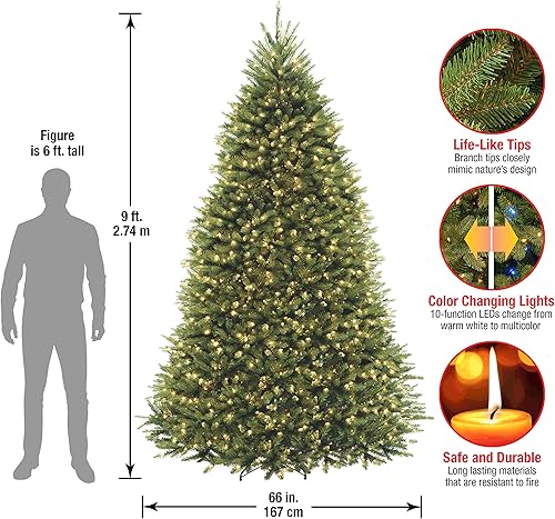 Miniatura 4 de National Tree Company Dunhill - Árbol de abeto con 450 luces transparentes 45 pies