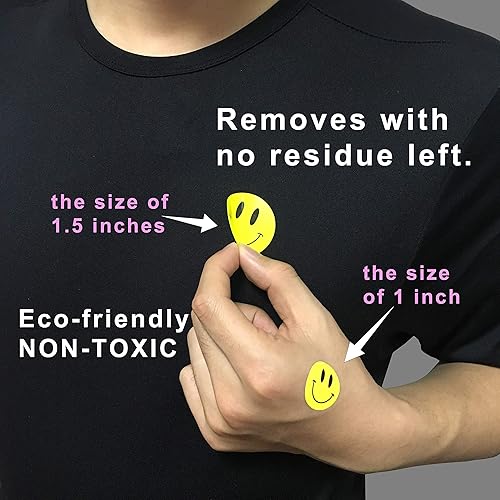 Miniatura 5 de Hcode Pegatinas de cara feliz de 1 pulgada redondas coloridas calcomanías de recompensa para profesores, 1200 unidades (multicolor)