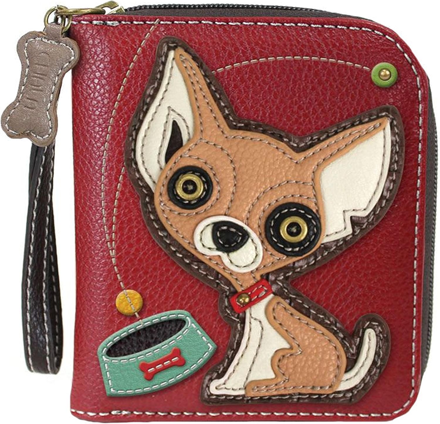 Chala Chihuahua Zip-Around Wristlet Wallet, Chihuahua Mom Gift