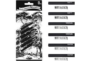 MyLifeUNIT Compressed Charcoal Sticks with Charcoal Drawing Fixative Spray - Perfect for Artists and Hobbyists