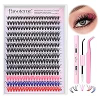 Vista 28 de Pawotence Kit de extensiones de pestañas individuales 40D 50D, kit de extensiones de pestañas de 0.315-0.630 pulgadas con unión y sello de pestañas