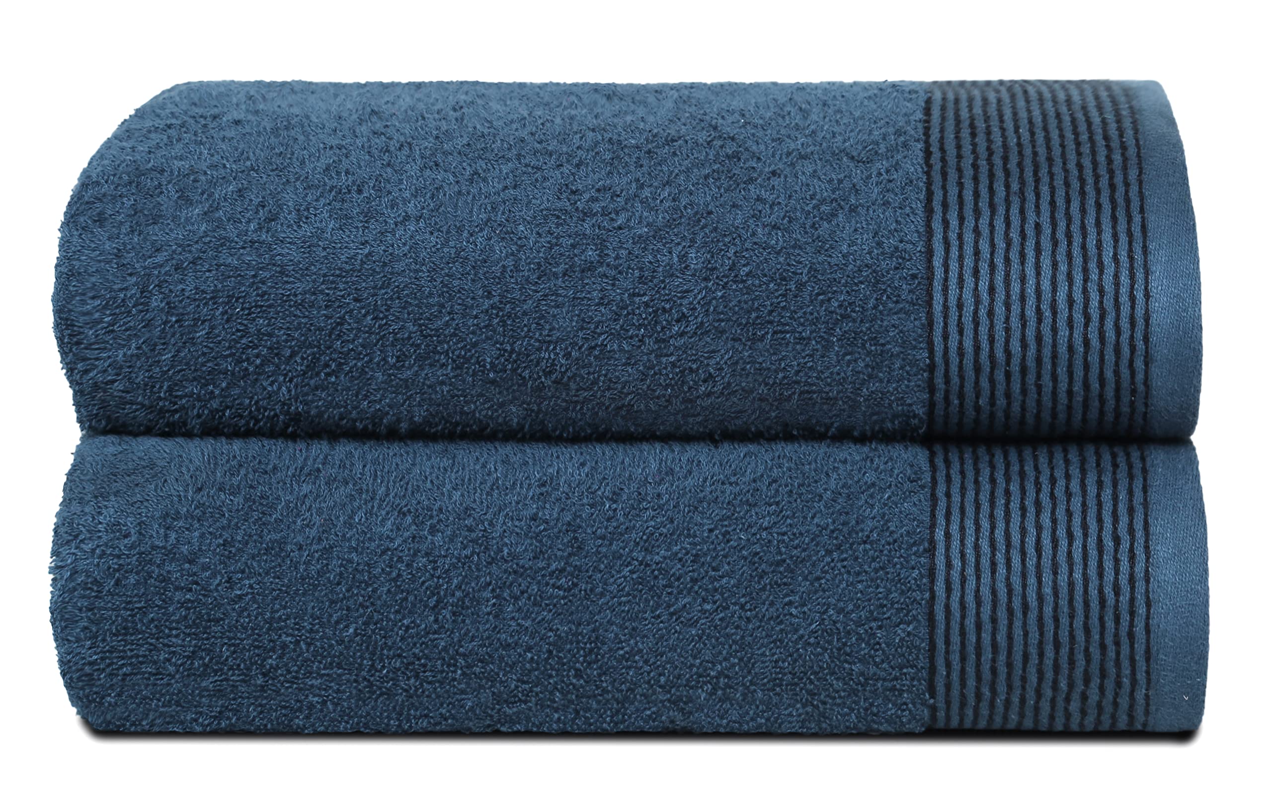 BELIZZI HOME Ultra Soft 2 Pack Oversized Bath Towel Set 28x55 inches, 100% Cotton Large Bath Towels, Ultra Absorbant Compact Quickdry & Lightweight Towel, Ideal for Gym Travel Camp Pool - Mineral Blue