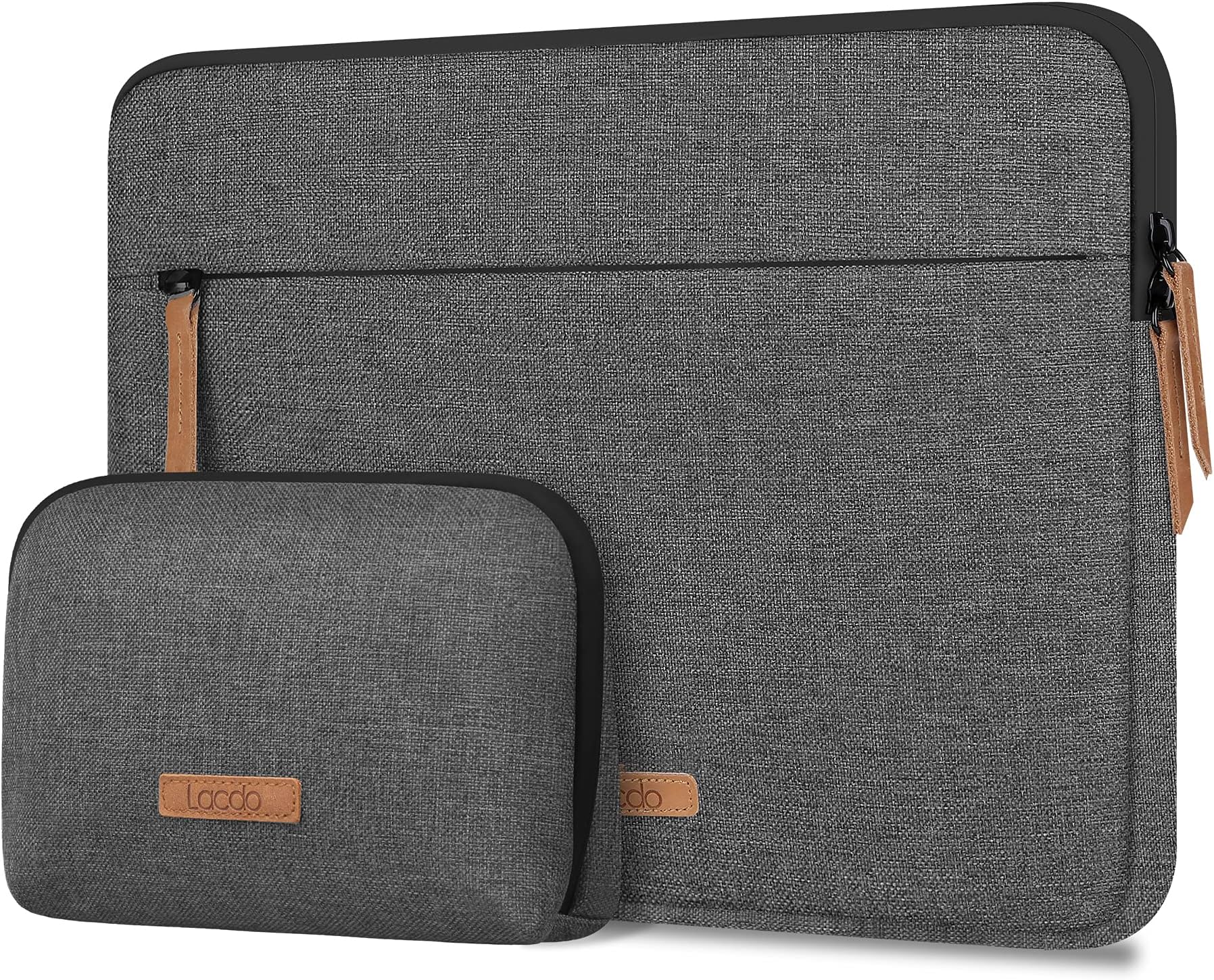 Lacdo 360° Protective Laptop Sleeve Case for 13 inch MacBook Air M5 A3449 (2026), M4 A3240 2025, M3 A3113, M2 A2681, M1 A2337, 13 inch MacBook Neo A18 Pro A3404 (2026), with Accessory Bag,Dark Gray