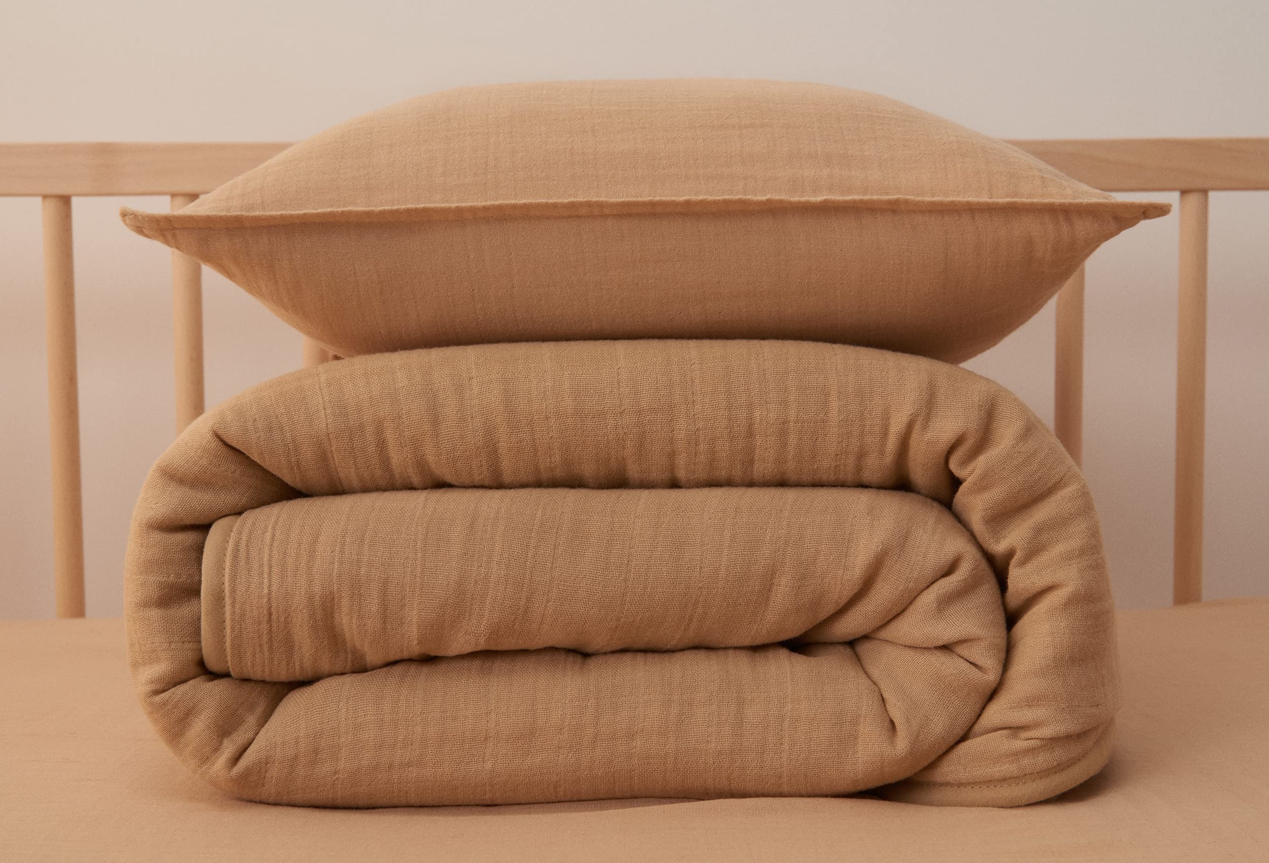 Trapunta in mussola per bambini, 91,4 x 114,3 cm, super morbida, coperta per culla per asilo, 100% mussola di cotone a doppio strato e imbottitura in fibra termica, traspirante, resistente per neonati