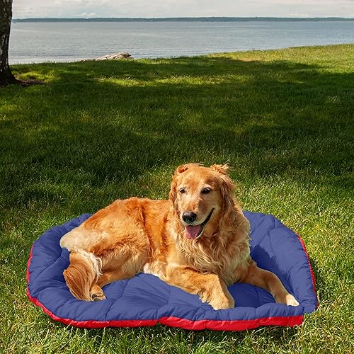 Miniatura 5 de Furhaven cama lavable para mascotas, para perros y gatos, tapete acolchado para exteriores, campamentos y senderos, con bolsa de transporte, rojo