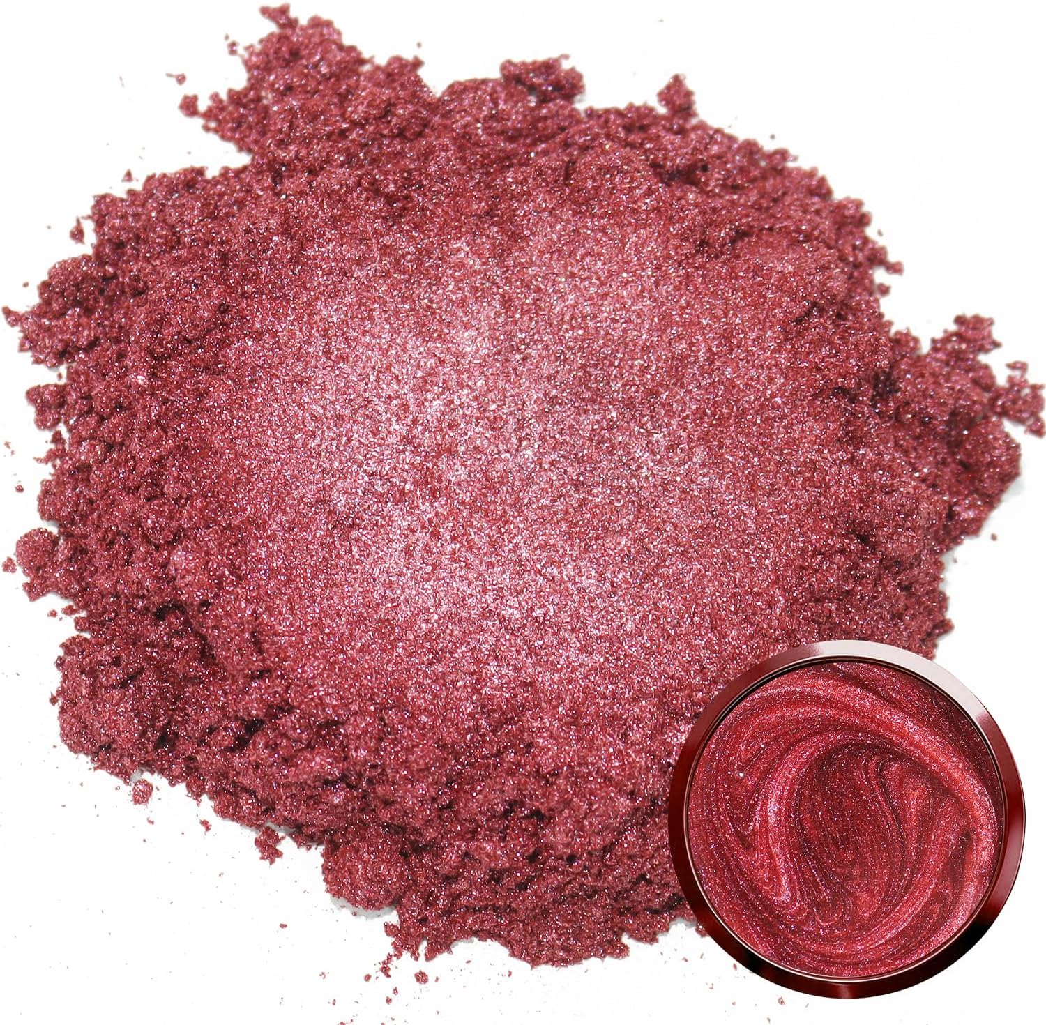 Matio Rust Red Mica Powder for Epoxy Resin, 1.8oz/ 50g Pearlescent Effect Mica Powder Natural Color Pigment for Soap Making, Bath Bomb, Candle Dye, Resin Craft, Paint, Nails Art, Jewelry,Slime Pigment - Image 2