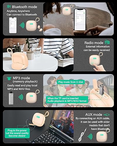 Miniatura 3 de ONES MusPlay - Altavoz inalámbrico con auriculares 2 en 1, audio de alta resolución, inteligente BluetoothAUXMP3 modo de juegomúsica altavoz de 24