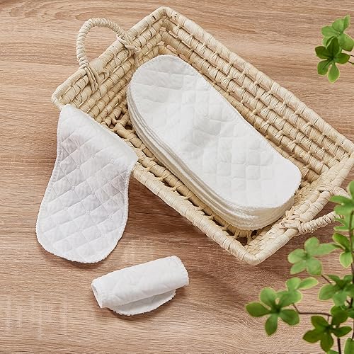 Miniatura 2 de 10 piezas de pañales de algodón de tres capas, reutilizables, sólidos, casuales, para bebés, fundas para pañales (tres capas, S, 11.81 x 4.33