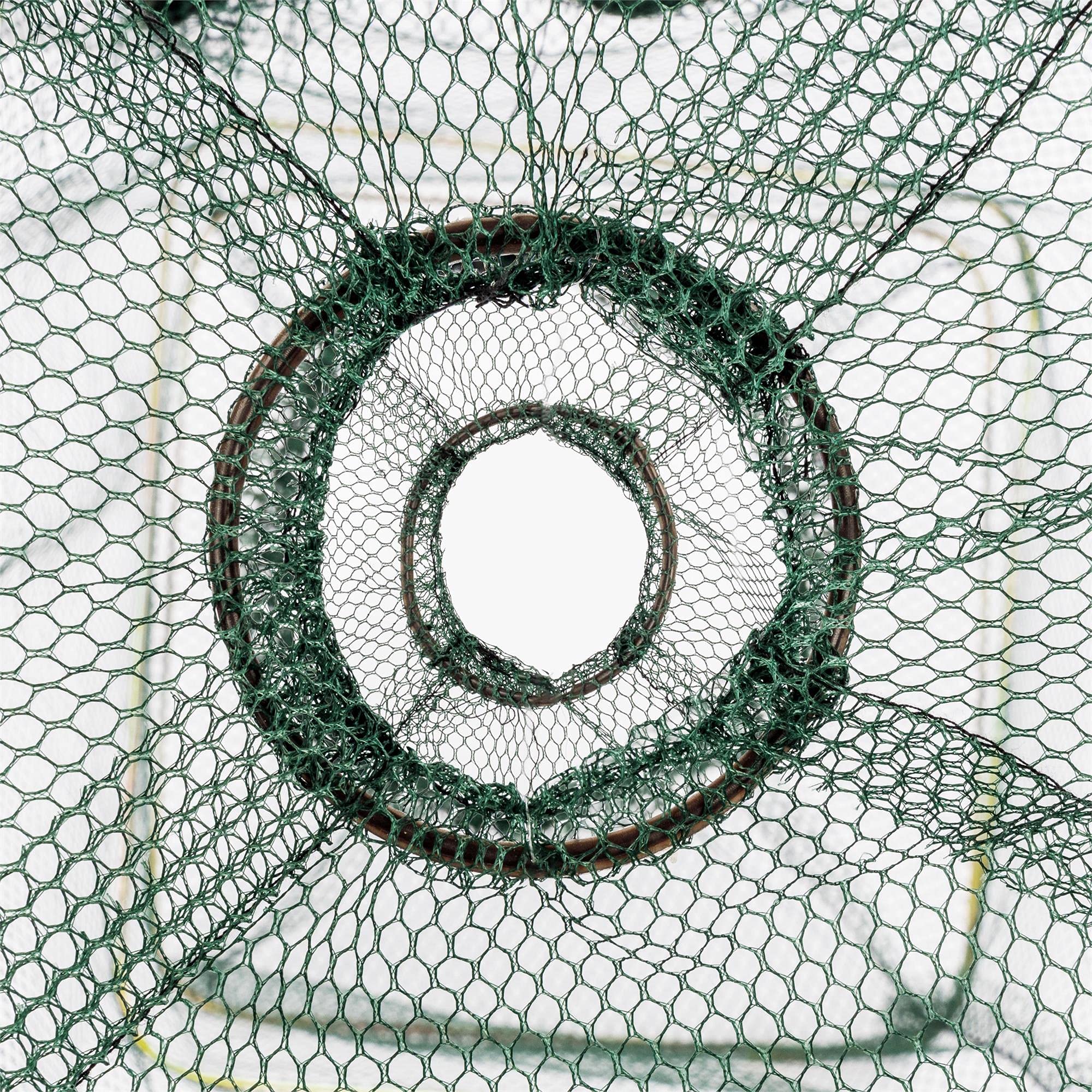 Köderfischreuse Aalreuse Krebsreuse Fischreuse 55 x 23 x 23 cm Faltbar mit Futterbeutel Fischernetz mit 2 Öffnungen