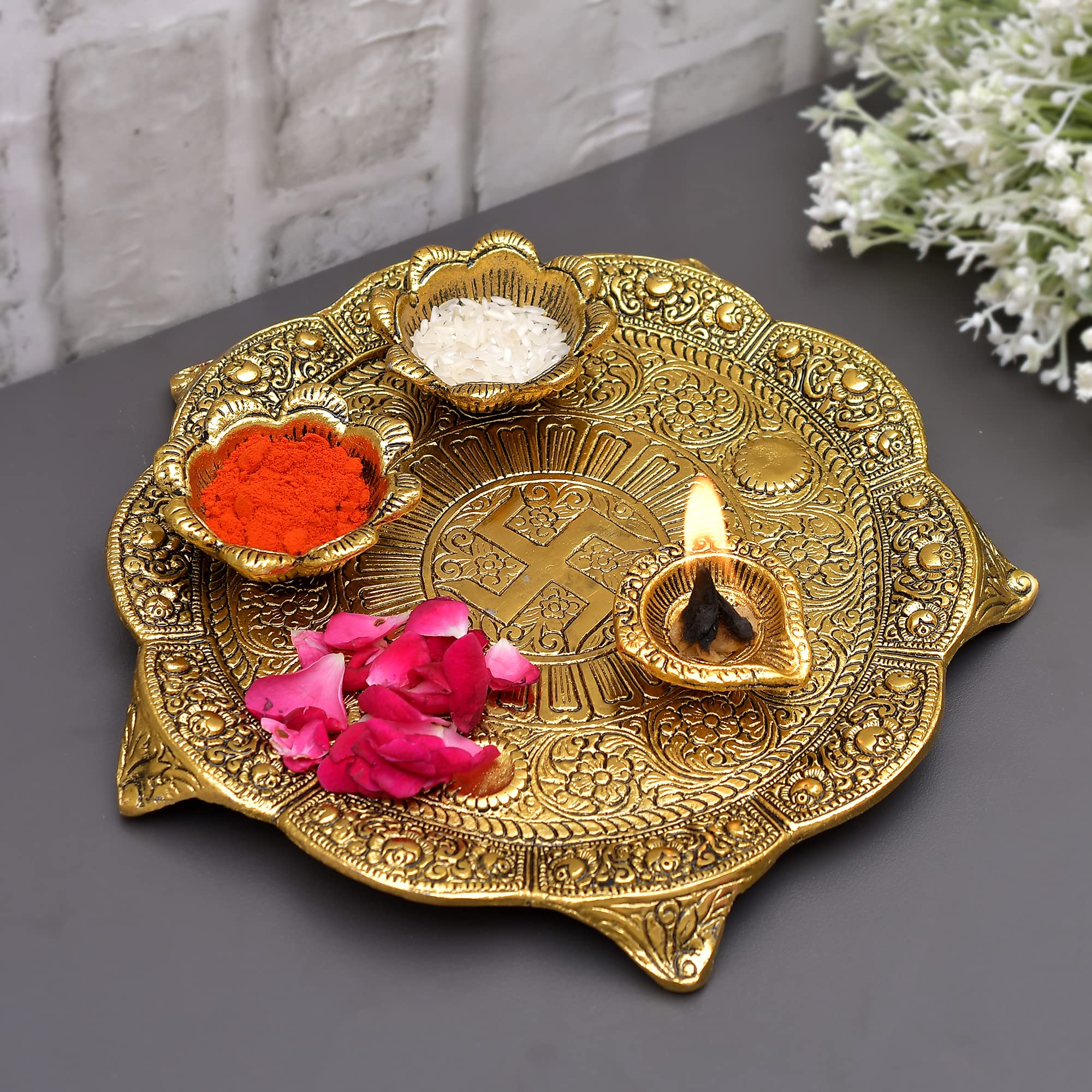 See full amazon price history chart for Great Art Pooja Thali with Diya for Home and Office Temple and Pooja Room(21X23 cm) Great Art Pooja Thali with Diya for Home and Office Temple and Pooja Room(21X23 cm) (B09HKRZRLG) Amazon Price History, Amazon Price Tracker